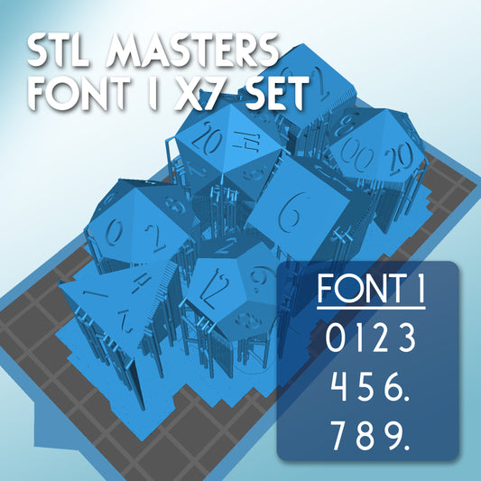 STL Master Dice Font 1 - x7 Set
