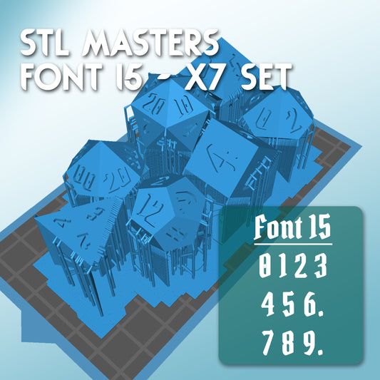 STL Master Dice Font 15 - x7 Set