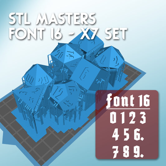 STL Master Dice Font 16 - x7 Set