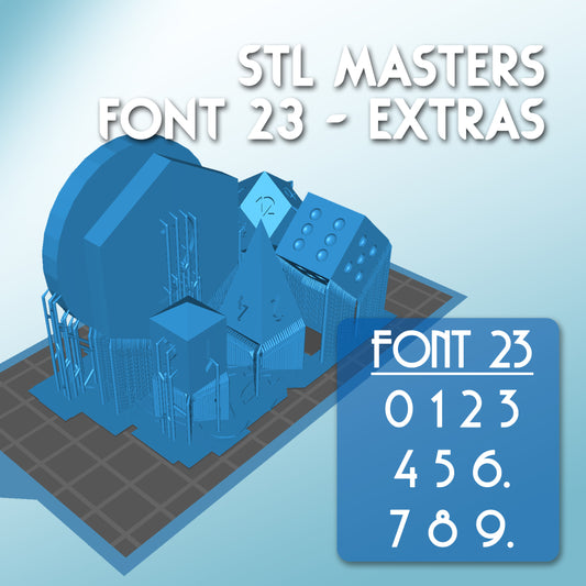 STL Master Dice Font 23 - Extras set
