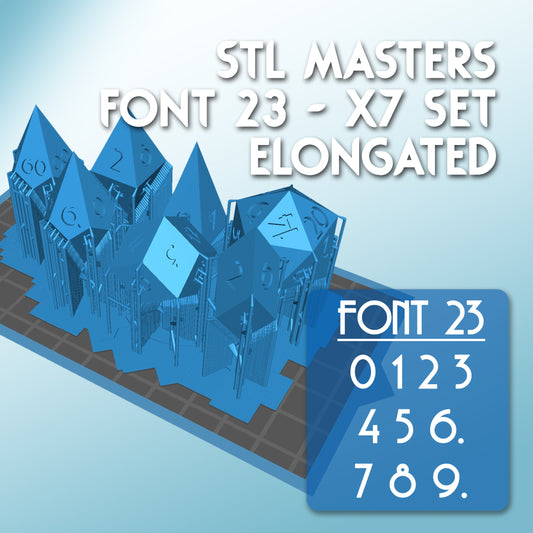 STL Master Dice Font 23 - x7 Set Elongated