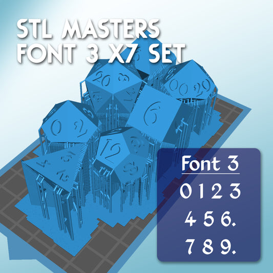 STL Master Dice Font 3 - x7 Set